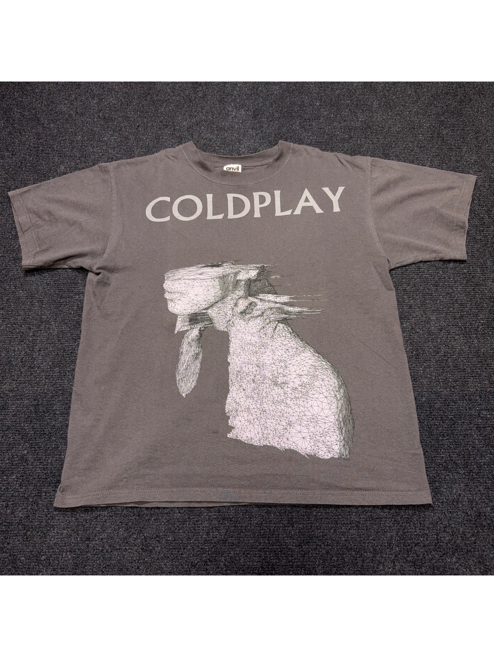 Anvil Coldplay Graphic T-Shirt Men Medium Gray Band Tee